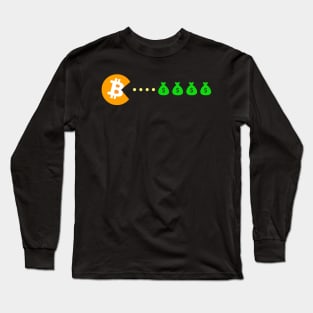 Bitcoin eats Dollar Long Sleeve T-Shirt